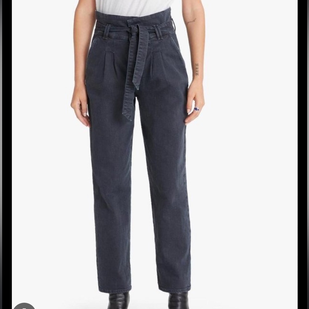 Mother Denim The Greaser Paperbag Pleat -Faded Black